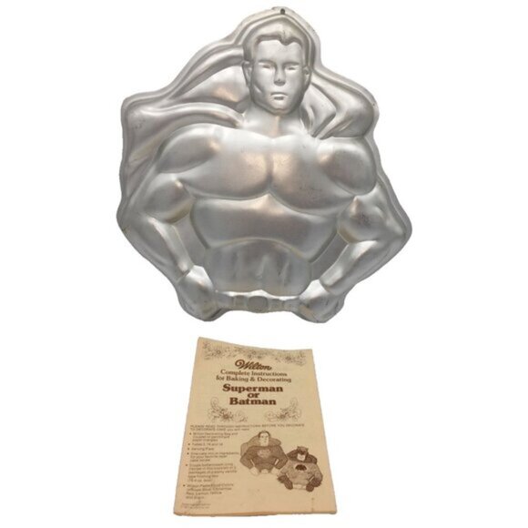 Superman DC Comics Birthday Party Cake Pan Wilton 502-1212 Instructions Vintage - Picture 8 of 12